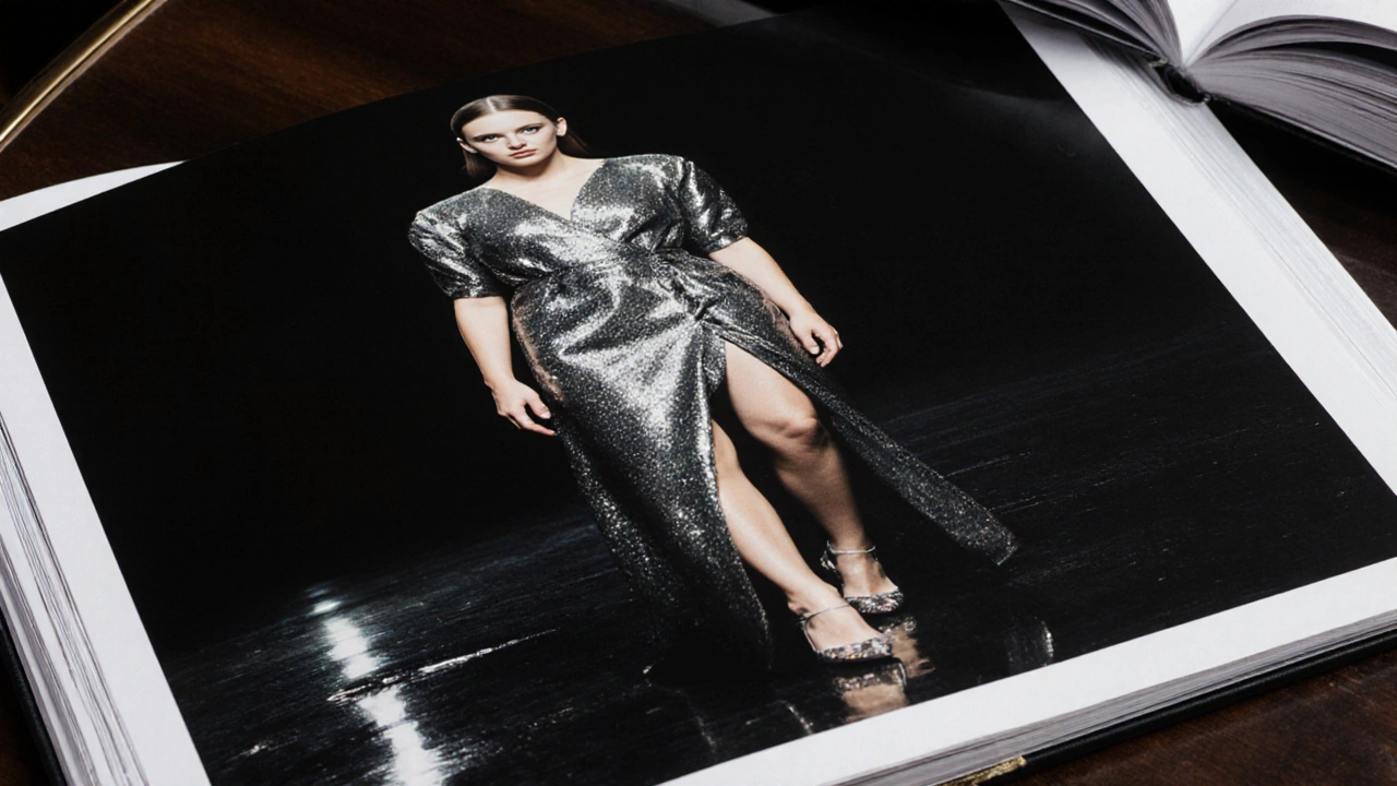 Fertiges Modefoto im Magazin‑Layout mit perfekter Haut, scharfen Stoffdetails und ausgewogener Farben.